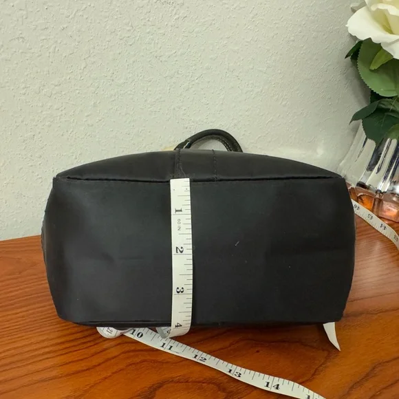 Coach Small Bag = Black Satin with blue tags - Picture 12 of 13